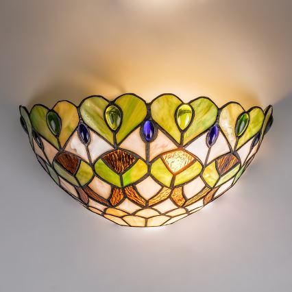 Brilagi - Tiffany vitražna stenska svetilka MARGARET 1xE27/40W/230V