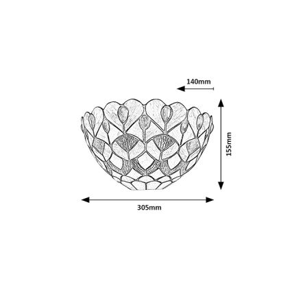 Brilagi - Tiffany vitražna stenska svetilka MARGARET 1xE27/40W/230V