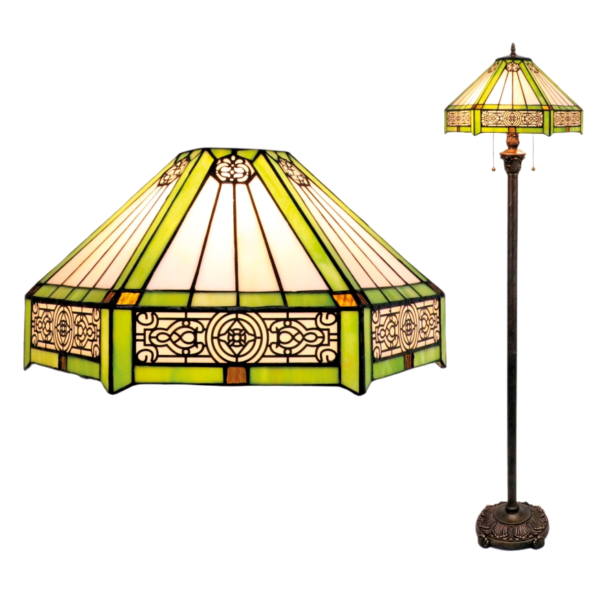 BRILAGI - Tiffany vitražna stoječa svetilka EMERALD 2xE27/60W/230V
