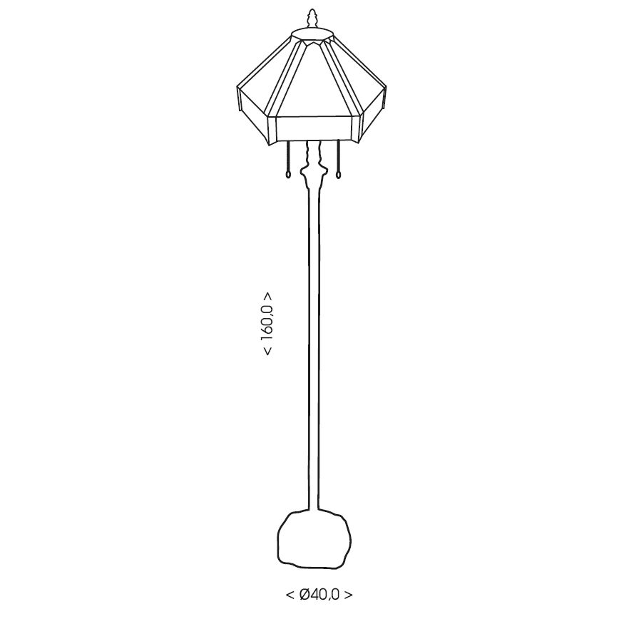 BRILAGI - Tiffany vitražna stoječa svetilka EMERALD 2xE27/60W/230V