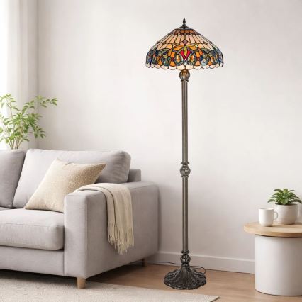 Brilagi - Tiffany vitražna stoječa svetilka LUISA 2xE27/60W/230V