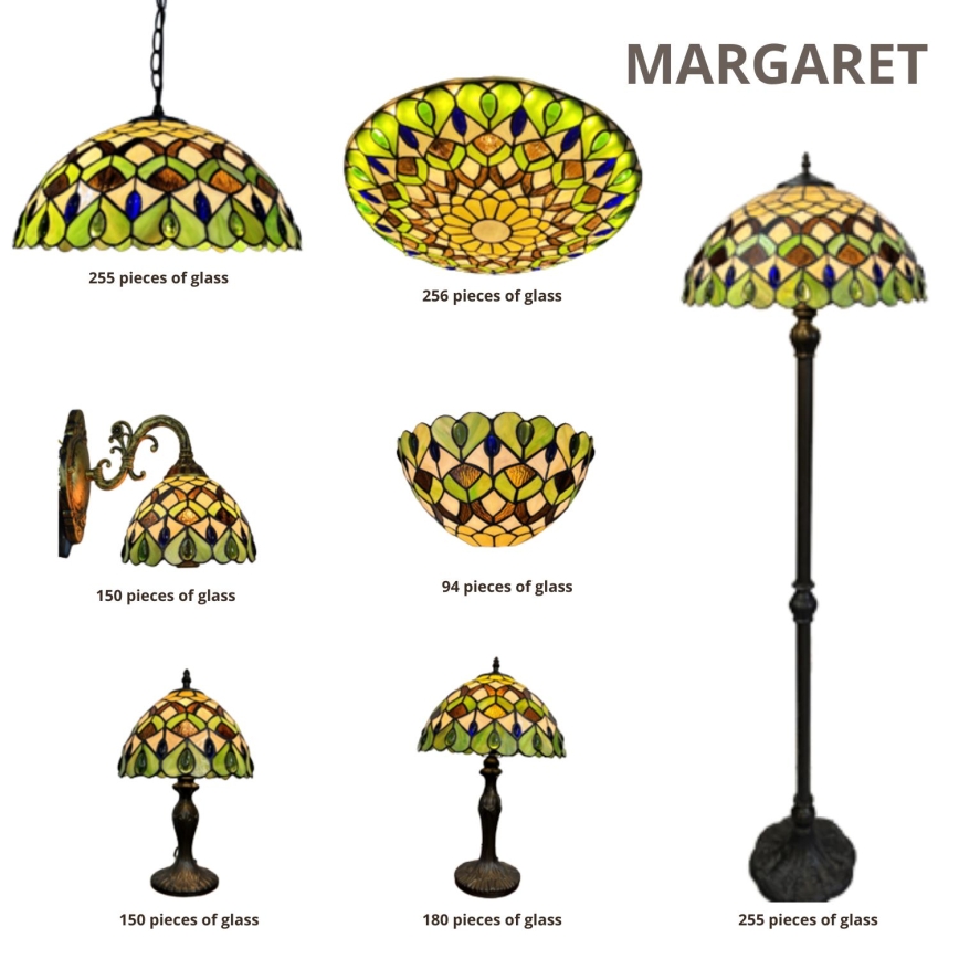 Brilagi - Tiffany vitražna stoječa svetilka MARGARET 2xE27/60W/230V