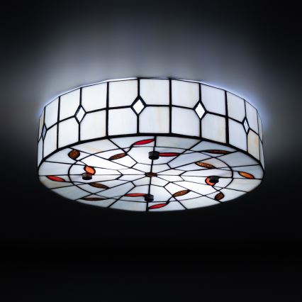 Brilagi - Tiffany vitražna stropna svetilka FOLIA 3xE27/60W/230V, premer 40 cm
