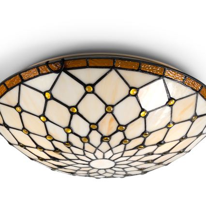 Brilagi - Tiffany vitražna stropna svetilka IVORY 2xE27/60W/230V premer 40 cm