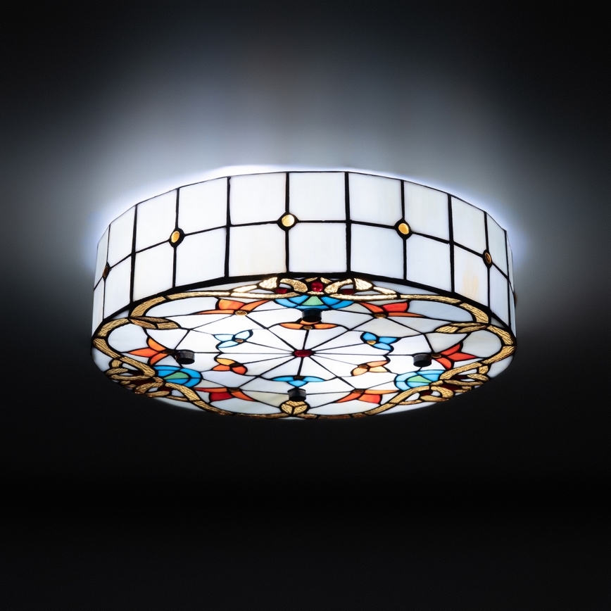 Brilagi - Tiffany vitražna stropna svetilka MIRABELLA 3xE27/60W/230V, premer 40 cm