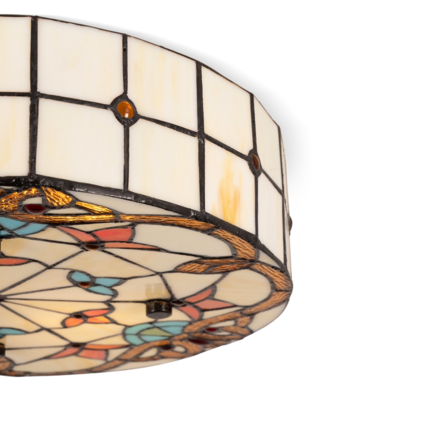 Brilagi - Tiffany vitražna stropna svetilka MIRABELLA 3xE27/60W/230V, premer 40 cm