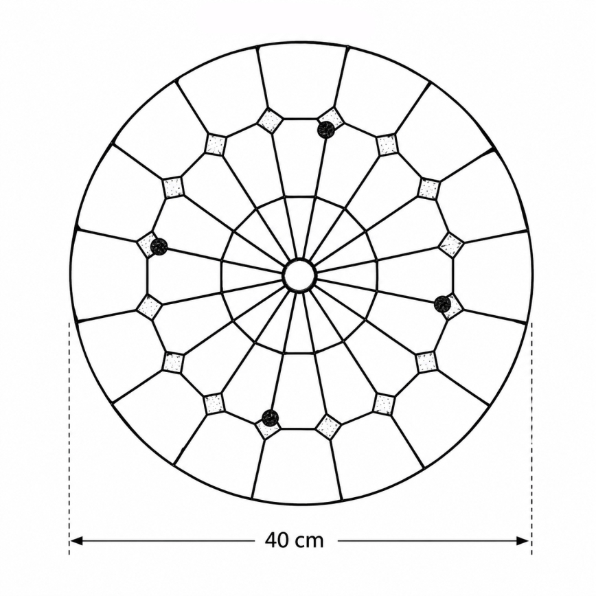 Brilagi - Tiffany vitražna stropna svetilka SIENNA 3xE27/60W/230V premer 40 cm