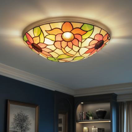 Brilagi - Tiffany vitražna stropna svetilka SUNFLOWER 2xE27/60W/230V pr. 40 cm