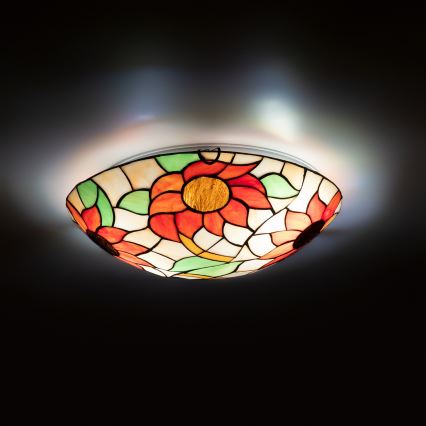 Brilagi - Tiffany vitražna stropna svetilka SUNFLOWER 2xE27/60W/230V pr. 40 cm
