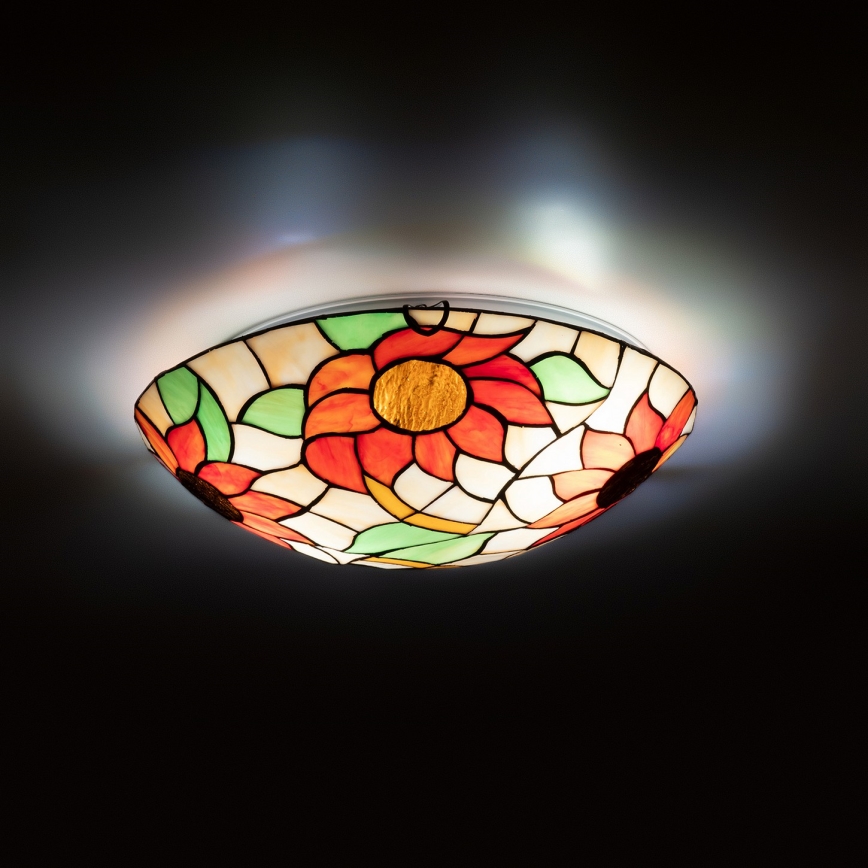 Brilagi - Tiffany vitražna stropna svetilka SUNFLOWER 2xE27/60W/230V pr. 40 cm