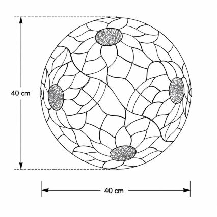 Brilagi - Tiffany vitražna stropna svetilka SUNFLOWER 2xE27/60W/230V pr. 40 cm