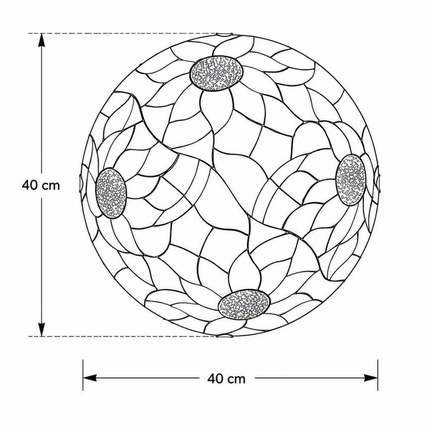 Brilagi - Tiffany vitražna stropna svetilka SUNFLOWER 2xE27/60W/230V pr. 40 cm