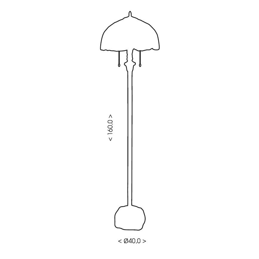 BRILAGI - Tiffany vitražna talna svetilka CORAL 2xE27/60W/230V