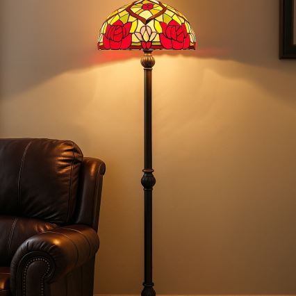 Brilagi - Tiffany vitražna talna svetilka GARLAN 2xE27/60W/230V