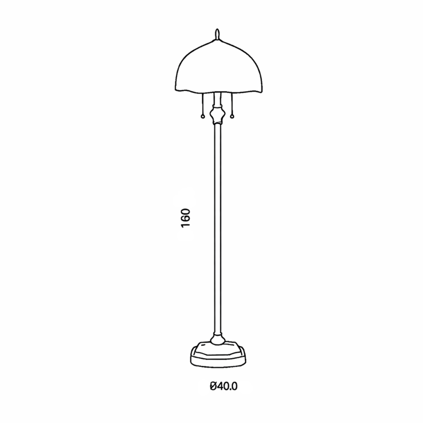 Brilagi - Tiffany vitražna talna svetilka MIRABELLA 2xE27/60W/230V