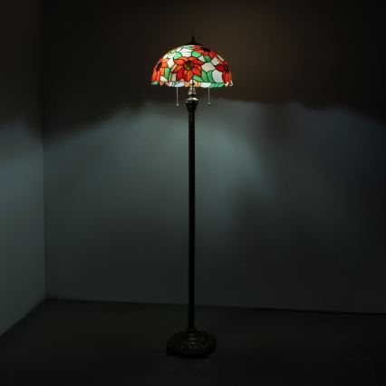 Brilagi - Tiffany vitražna talna svetilka SUNFLOWER 2xE27/60W/230V