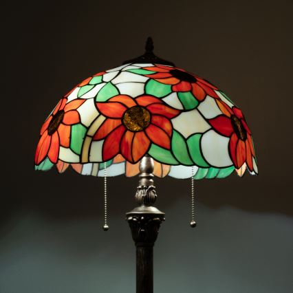 Brilagi - Tiffany vitražna talna svetilka SUNFLOWER 2xE27/60W/230V