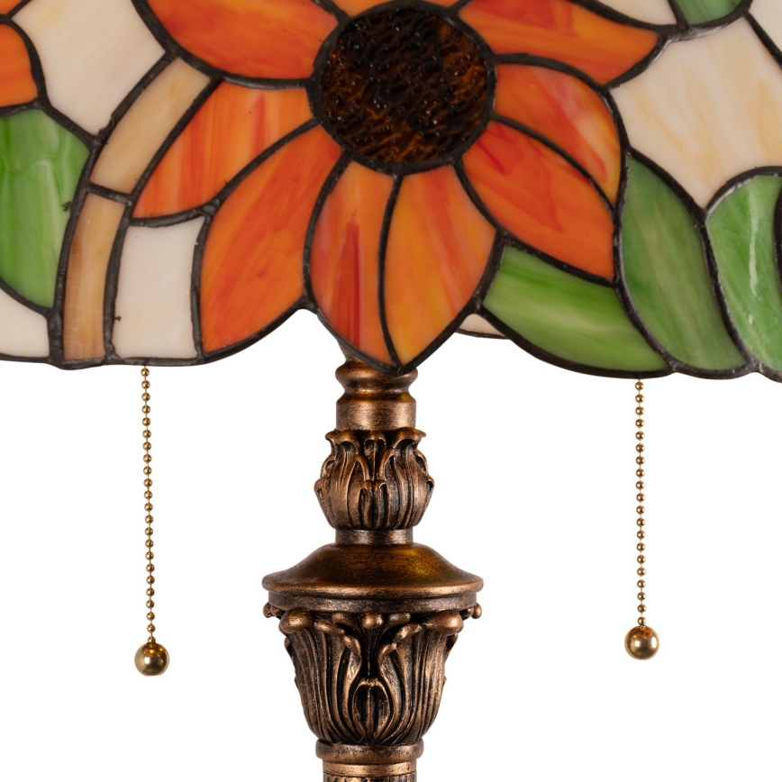 Brilagi - Tiffany vitražna talna svetilka SUNFLOWER 2xE27/60W/230V