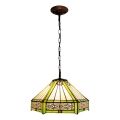 BRILAGI - Tiffany vitražni lestenec na verigi EMERALD 1xE27/60W/230V premer 40 cm