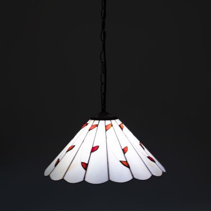 Brilagi - Tiffany vitražni lestenec na verigi FOLIA 1xE27/60W/230V premer 40 cm
