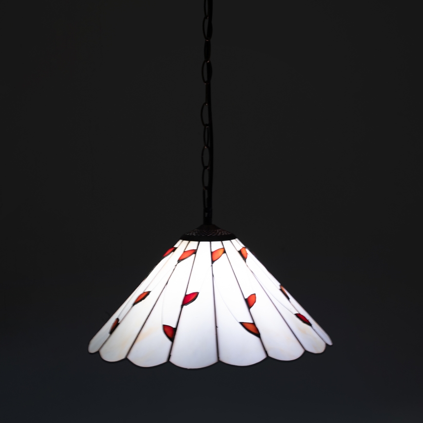 Brilagi - Tiffany vitražni lestenec na verigi FOLIA 1xE27/60W/230V premer 40 cm