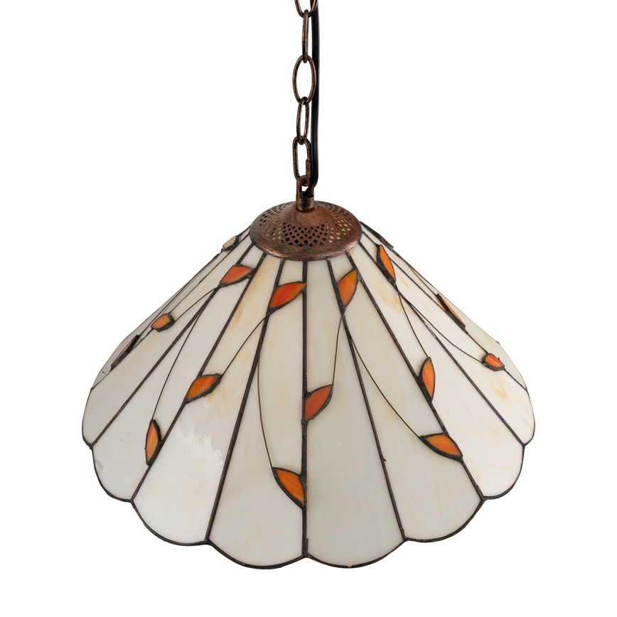 Brilagi - Tiffany vitražni lestenec na verigi FOLIA 1xE27/60W/230V premer 40 cm