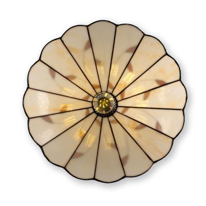 Brilagi - Tiffany vitražni lestenec na verigi FOLIA 1xE27/60W/230V premer 40 cm