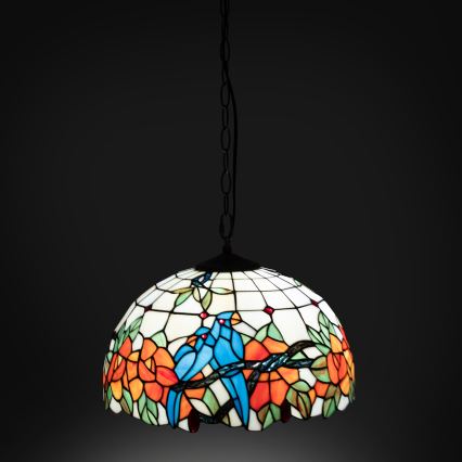Brilagi - Tiffany vitražni lestenec na verigi JUNGLE 1xE27/60W/230V premer 40 cm