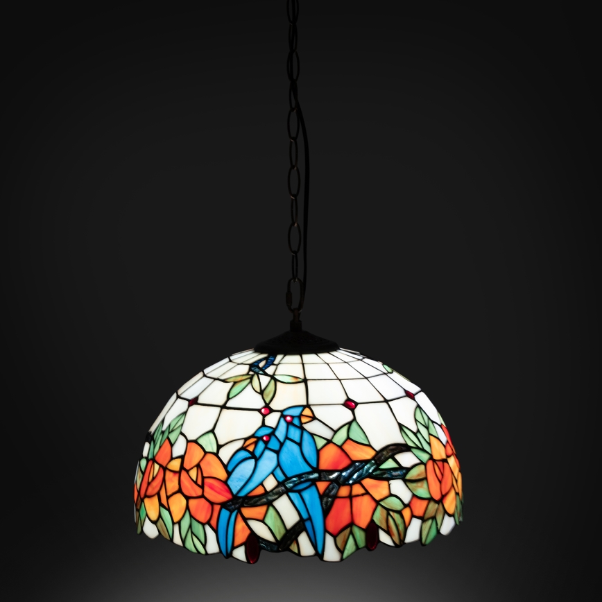 Brilagi - Tiffany vitražni lestenec na verigi JUNGLE 1xE27/60W/230V premer 40 cm