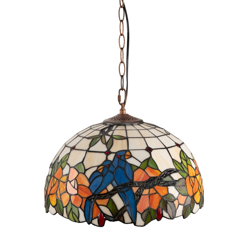 Brilagi - Tiffany vitražni lestenec na verigi JUNGLE 1xE27/60W/230V premer 40 cm