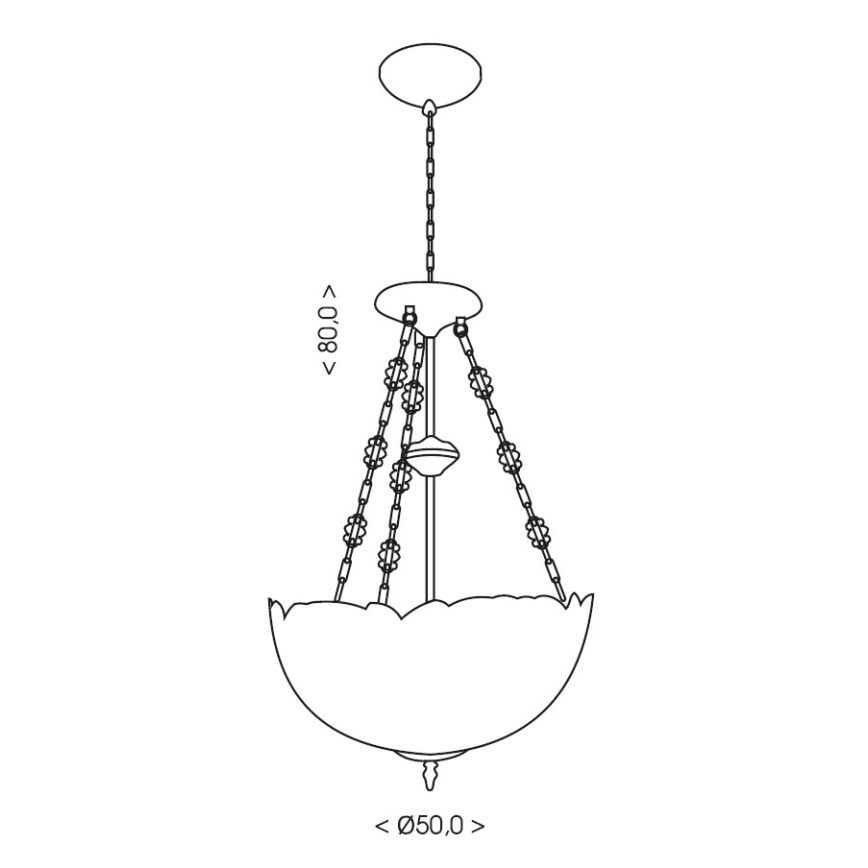 Brilagi - Tiffany vitražni lestenec na verigi JUNGLE 3xE27/60W/230V, premer 50 cm