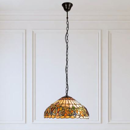 Brilagi - Tiffany vitražni lestenec na verigi LUISA 2xE27/60W/230V