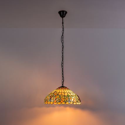 Brilagi - Tiffany vitražni lestenec na verigi LUISA 2xE27/60W/230V