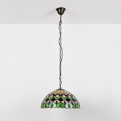 Brilagi - Tiffany vitražni lestenec na verigi MARGARET 2xE27/60W/230V