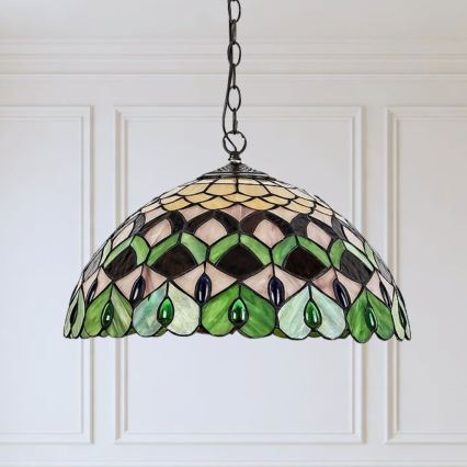 Brilagi - Tiffany vitražni lestenec na verigi MARGARET 2xE27/60W/230V