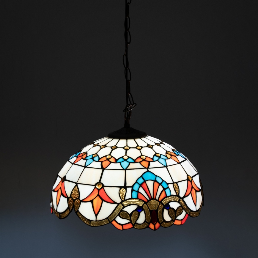 Brilagi - Tiffany vitražni lestenec na verigi MIRABELLA 1xE27/60W/230V premer 40 cm