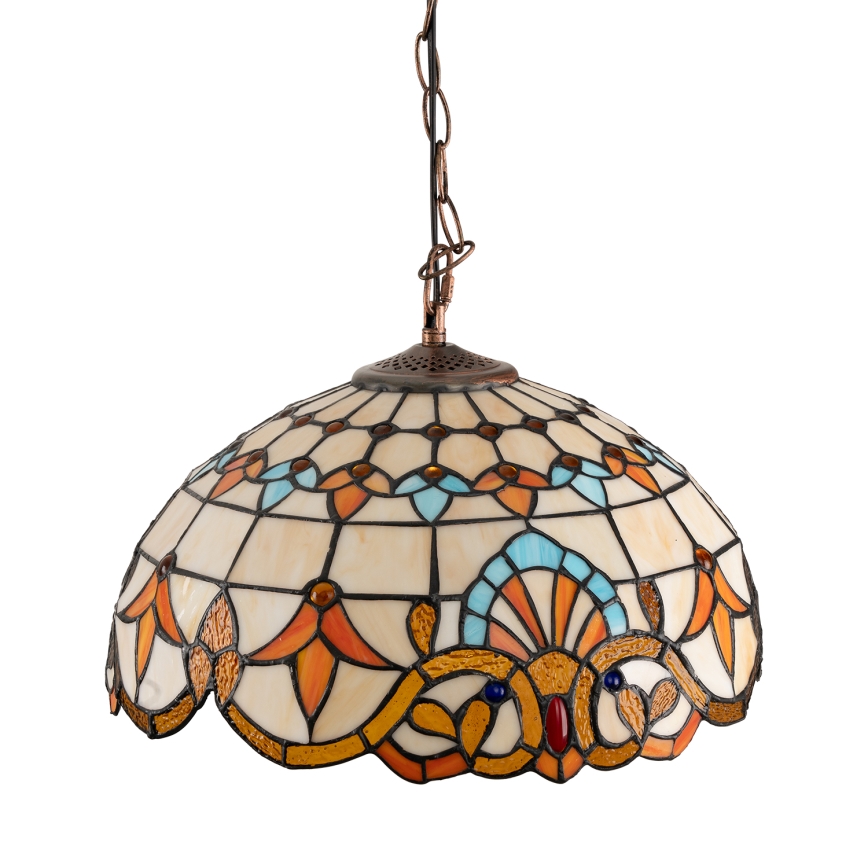 Brilagi - Tiffany vitražni lestenec na verigi MIRABELLA 1xE27/60W/230V premer 40 cm