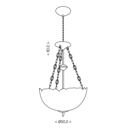 Brilagi - Tiffany vitražni lestenec na verigi MIRABELLA 3xE27/60W/230V premer 50 cm