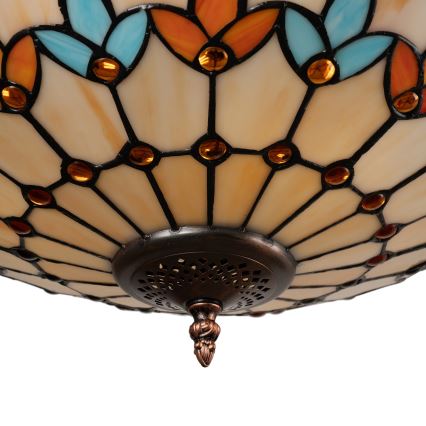 Brilagi - Tiffany vitražni lestenec na verigi MIRABELLA 3xE27/60W/230V premer 50 cm