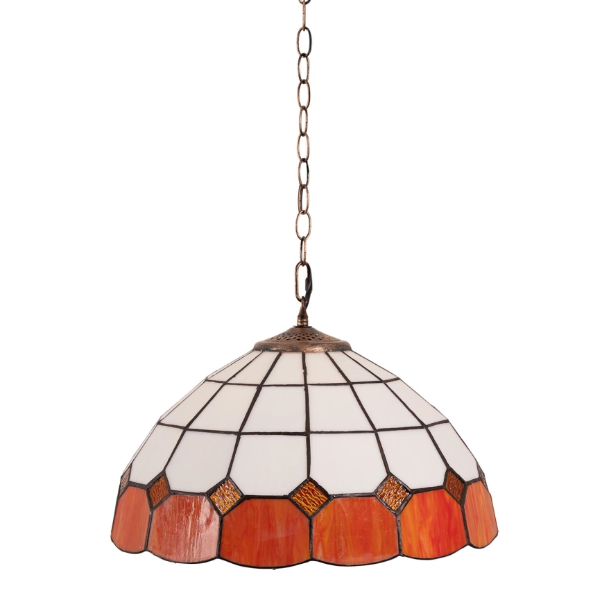 Brilagi - Tiffany vitražni lestenec na verigi SIENNA 1xE27/60W/230V premer 40 cm