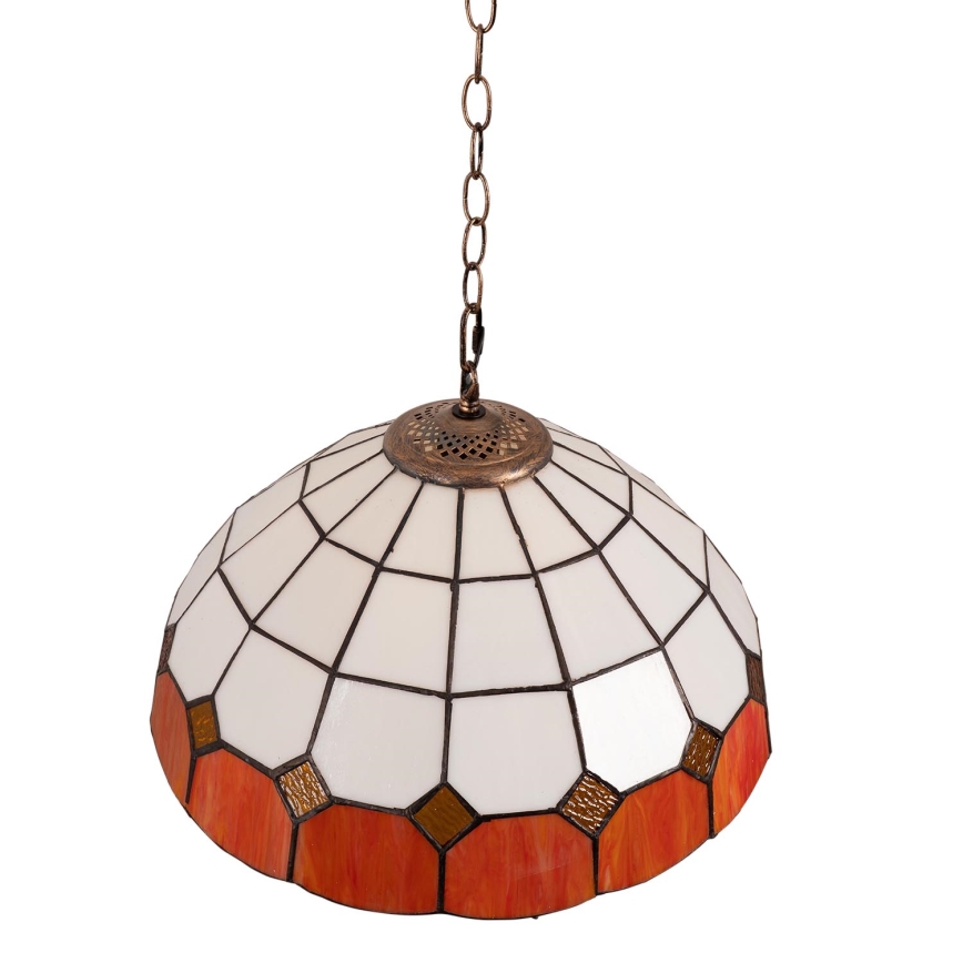 Brilagi - Tiffany vitražni lestenec na verigi SIENNA 1xE27/60W/230V premer 40 cm