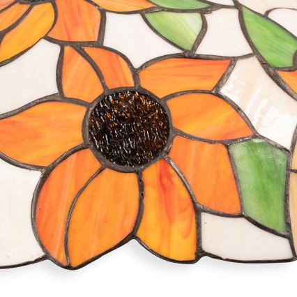 Brilagi - Tiffany vitražni lestenec na verigi SUNFLOWER 1xE27/60W/230V premer 40 cm