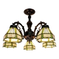 BRILAGI - Tiffany vitražni pritrjen stropni lestenec EMERALD 5xE27/60W/230V premer 60 cm