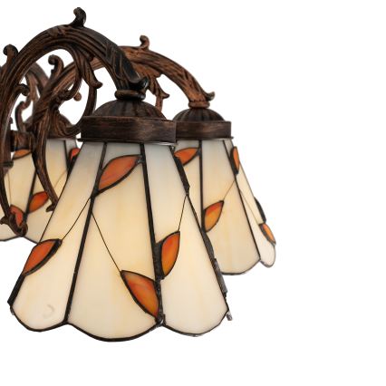 Brilagi - Tiffany vitražni pritrjeni stropni lestenec FOLIA 6xE27/60W/230V, Ø 60 cm