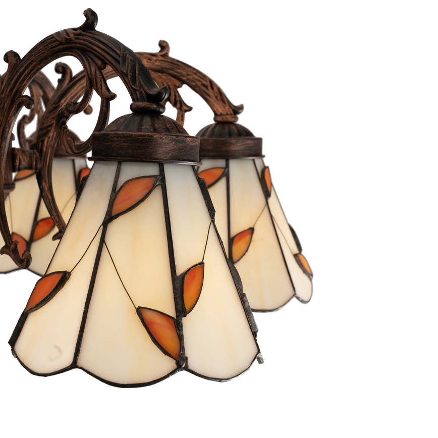 Brilagi - Tiffany vitražni pritrjeni stropni lestenec FOLIA 6xE27/60W/230V, Ø 60 cm