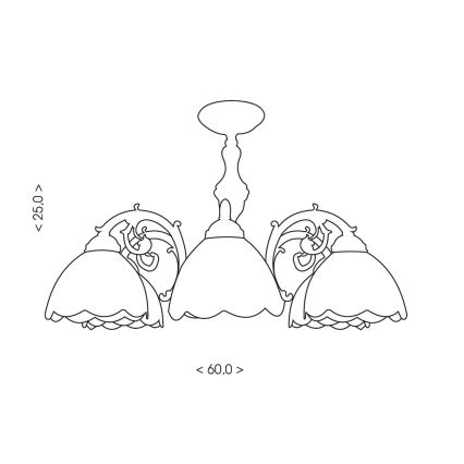 Brilagi - Tiffany vitražni stropni lestenec MIRABELLA 3xE27/60W/230V premer 60 cm