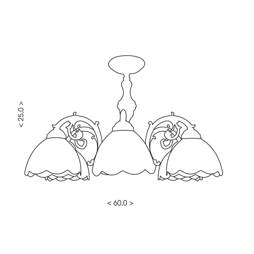 Brilagi - Tiffany vitražni stropni lestenec MIRABELLA 3xE27/60W/230V premer 60 cm