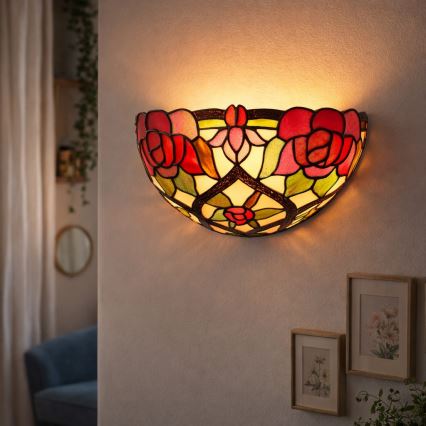 Brilagi - Tiffany vitražno stensko svetilo GARLAN 1xE14/40W/230V