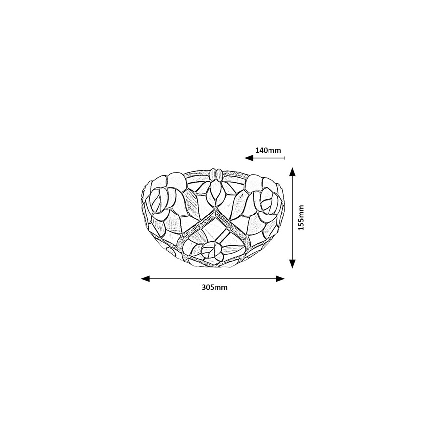 Brilagi - Tiffany vitražno stensko svetilo GARLAN 1xE14/40W/230V