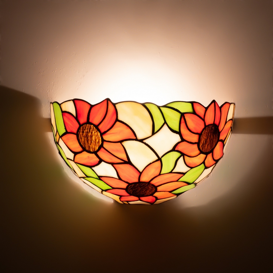 Brilagi - Tiffany vitražno stensko svetilo SUNFLOWER 1xE14/40W/230V